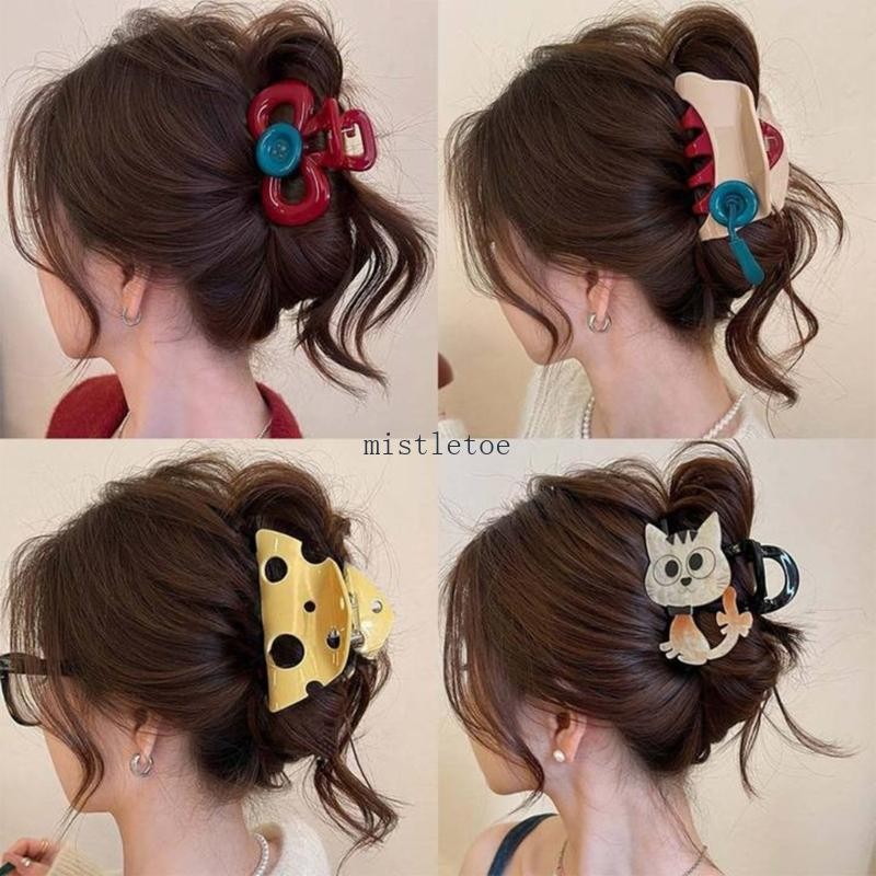 MIS กิ๊บติดผมอะคริลิคสไตล์เกาหลี Strong Grip Claw Clip สำหรับผู้หญิงและสาวๆ Barrettes