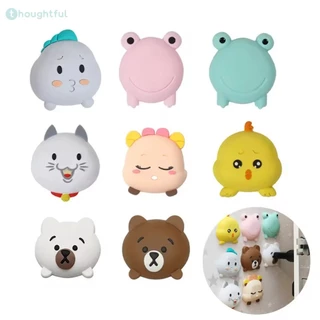 สติ๊กเกอร์กันรอยประตูแบบมีกาวในตัว ด้ามจับซิลิโคน ลายการ์ตูน แผ่นรองผนังกันกระแทกแบบมีกาวในตัว สำหรับปรับปรุงบ้าน TH