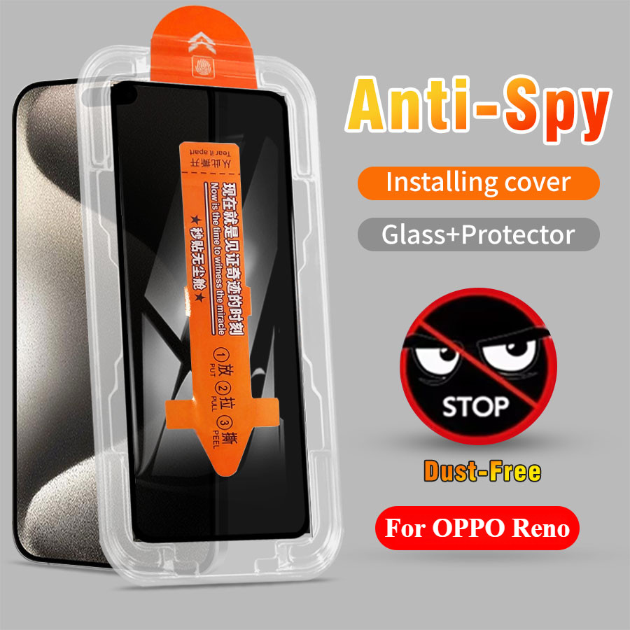 ติดตั้งง่าย Anti-spy กระจกนิรภัยสําหรับ OPPO Reno 13 13F 12F 11F 8 8T 8Z 7Z 6Z 5 5Z 5F 4 4F 4Z 3 2 2