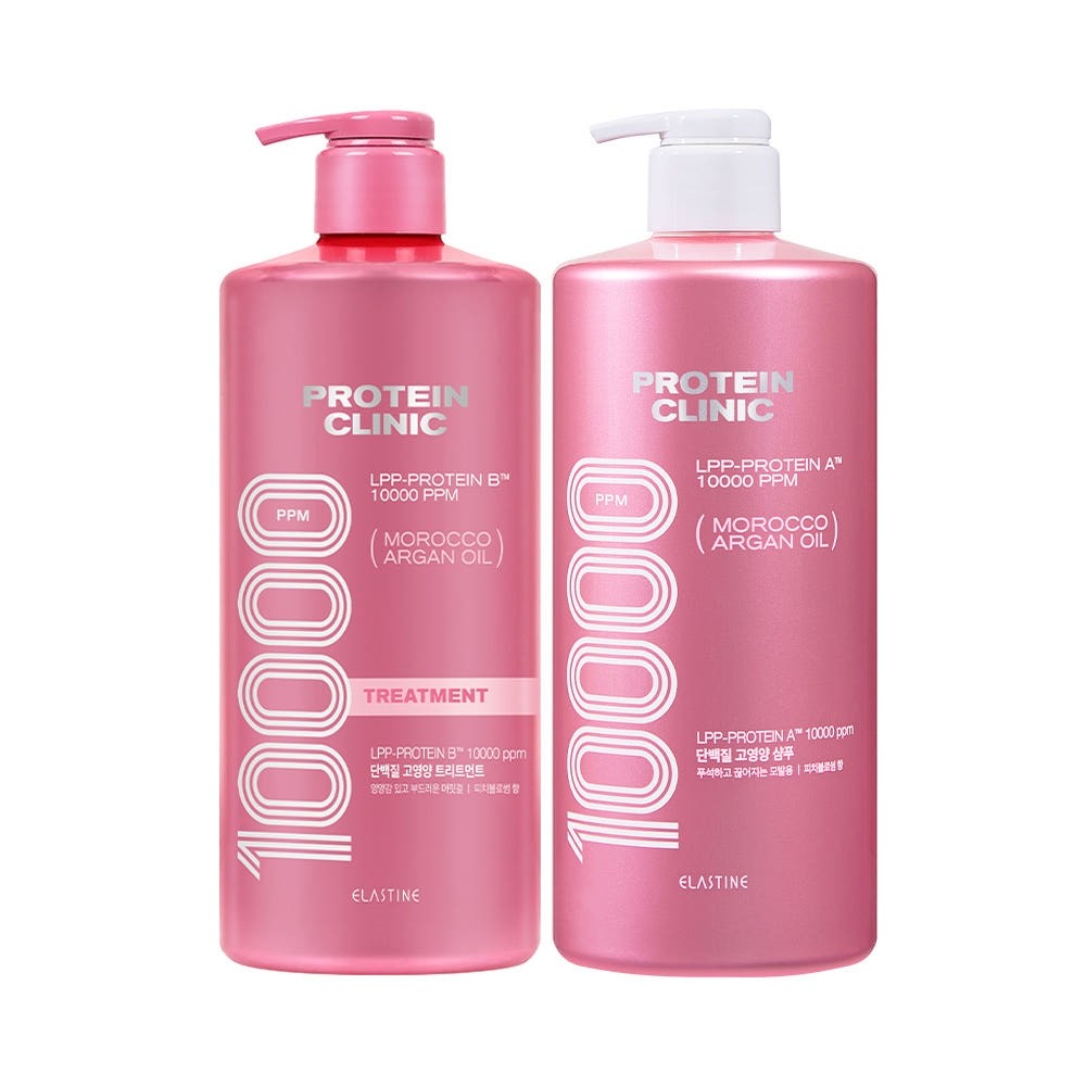 ELASTINE Protein Clinic 10000 Peach Blossom Shampoo, Conditioner 1000ml