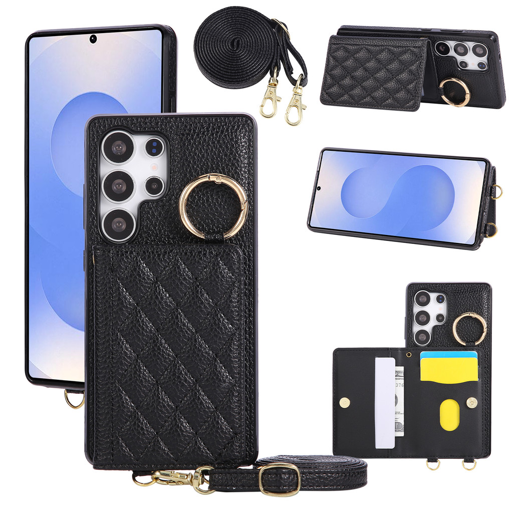 เคสโทรศัพท์ เคส การ์ดสําหรับ Samsung S25 Ultra พร้อมสายแนวทแยง Lanyard กระเป๋าใส่เหรียญกรณีโทรศัพท์มือถือสําหรับ Samsung Galaxy S26 Ultra S24 Plus S23 Ultra S22 Plus S21 S23 FE Note20 Ultra พร้อมกระเป๋าสตางค์กระเป๋า