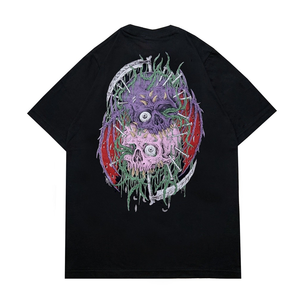 Psycho666 เสื้อยืด สีดํา Depraved V.2