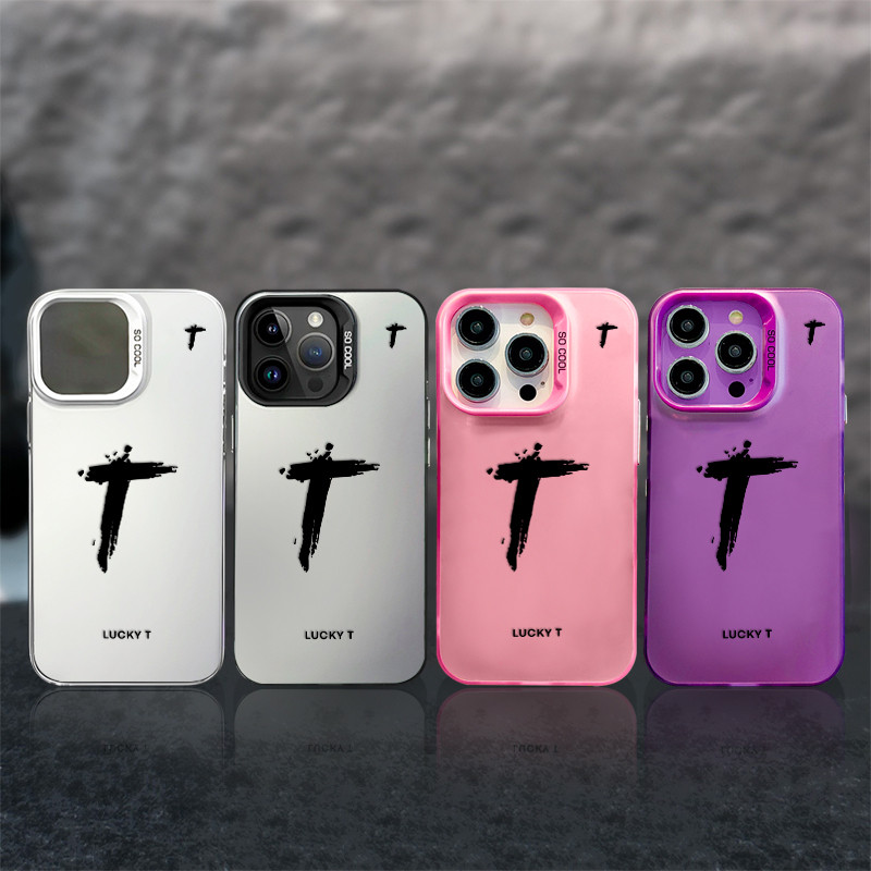 สต๊อกไทย เคสสำหรับไอโฟน11 ตัวอักษรTที ทีเชอะ เคสป้องกันมือถือ for IPhone 13 12 7Plus 14 15 11Pro MAX XR XS XSMAX SE2020 - รูปที่ 6