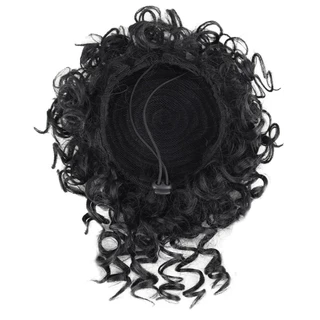 GOURMETGALORE Messy Curly Hair Bun, สังเคราะห์ยืดหยุ่น Drawstring คลื่นขนาดใหญ่ Chignon, เส้นใยทนความร้อน Scrunchies ธรรมชาติปุยผมชิ้น Party