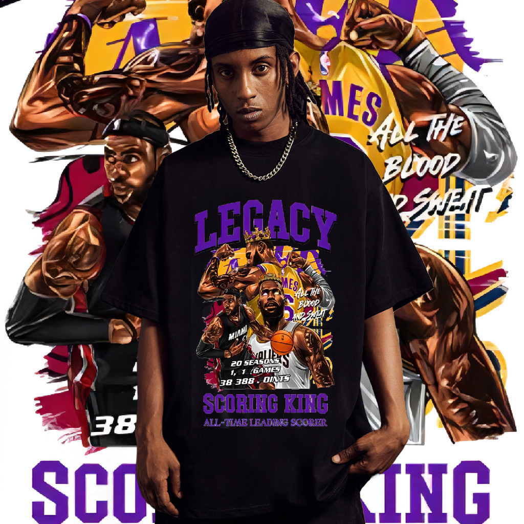 LeBron James Lakers Sports เสื้อยืดลําลองระบายอากาศ DIY