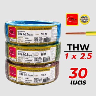 Thai Union สายไฟ THW 1x2.5 ขด 30 เมตร IEC01 สายเดี่ยว สายทอง…