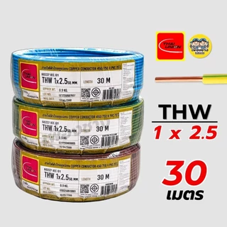 Thai Union สายไฟ THW 1x2.5 ขด 30 เมตร IEC01 สายเดี่ยว สายทองแดง มีมอก. ไทยยูเนี่ยน