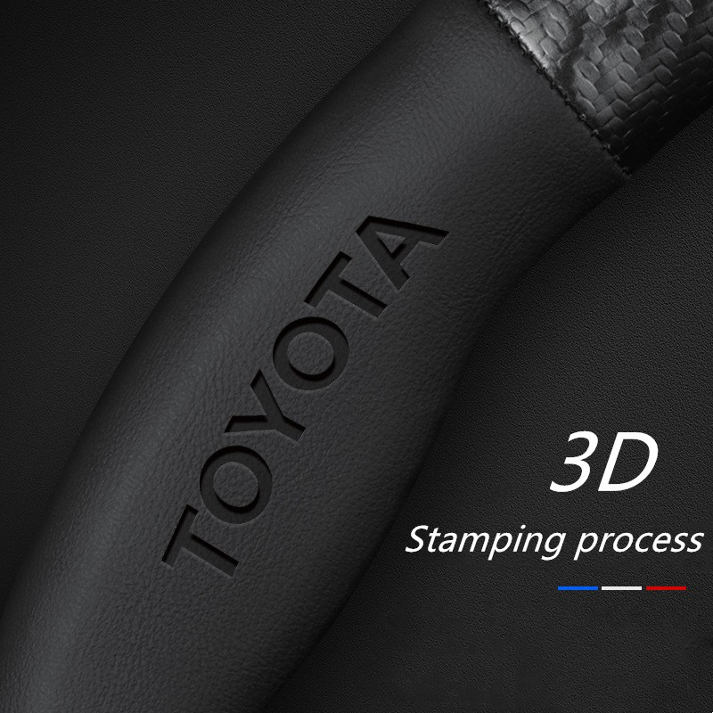 ที่หุ้มพวงมาลัยรถยนต์ Toyota GR 38 ซม. พวงมาลัยคาร์บอนไฟเบอร์ สําหรับ Toyota Fortuner Camry Hilux Revo Yaris ATIV Yaris Cross Veloz Prius Innova Hiace GR 86 Yaris Corolla Cross Altis Supra CHR Wish bZ4X Vios Sienta Avanza - รูปที่ 4