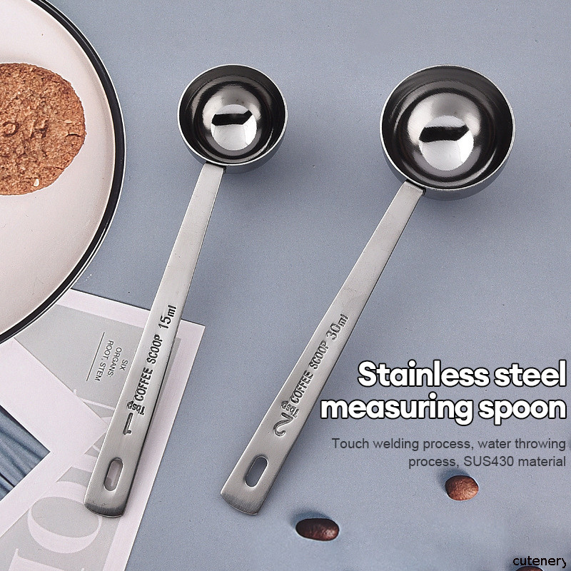 😊cutenery😊 ช้อนตวง สแตนเลส มี2ขนาด ช้อนตวงกาแฟ ถ้วยตวง ช้อนตักกาแฟ ช้อนตวงสแตนเลส ตวงกาแฟ ตวงขนม ถ้ว
