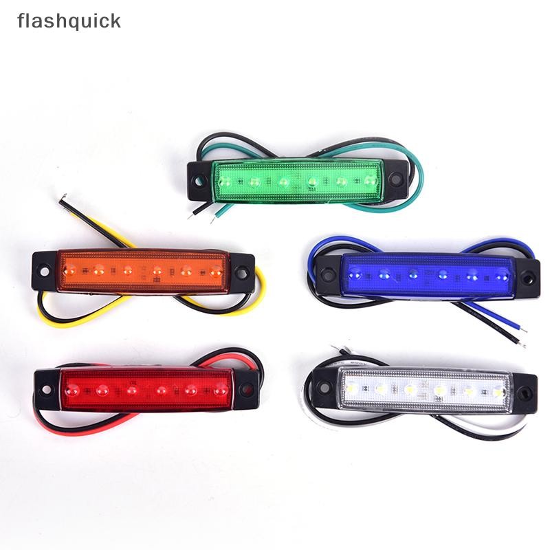 Flashquick 1PC 12V 6LEDS Lorry Side Marker Indicator ไฟ Led ต่ําไฟท้ายด้านข้างโคมไฟ