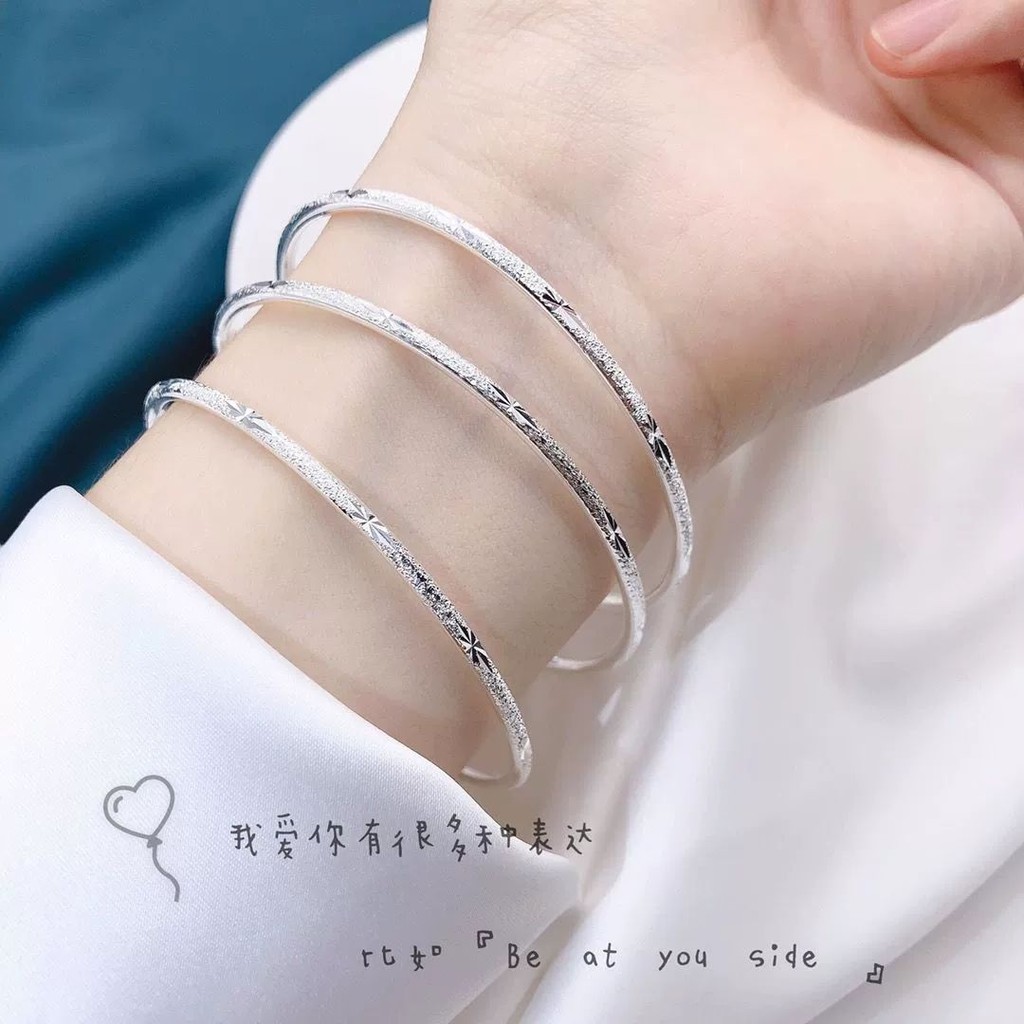 สร้อยข้อมือเงินสเตอร์ลิงหญิง Sansheng III 999 เงินนักเรียนหญิง Gypsophila สามวงกลม JG9avhVe1