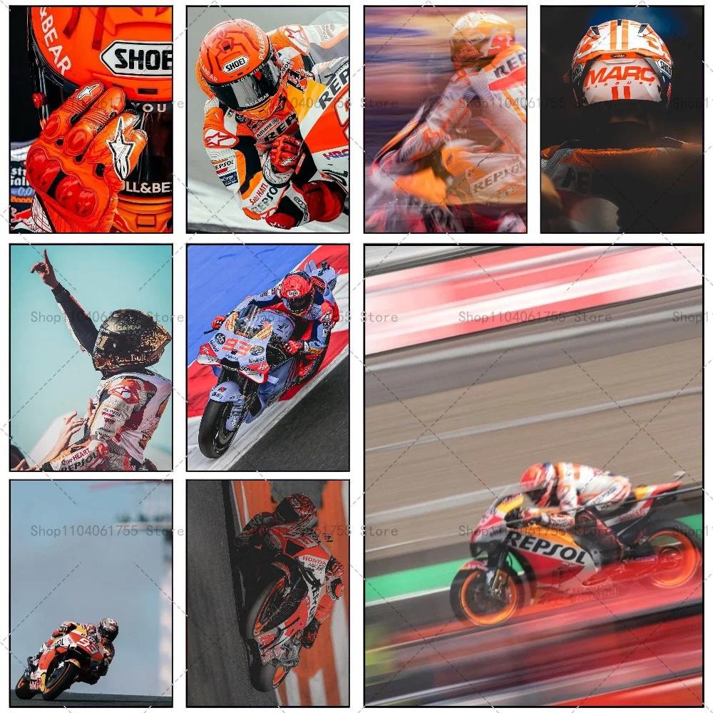 M-Marc Marquez-S 93 โปสเตอร์ Self-กาว Art สติกเกอร์กระดาษกันน้ํา Coffee House Bar Room Wall Decor