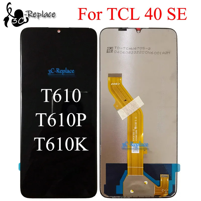 สีดํา 6.75 นิ้วสําหรับ TCL 40 SE T610 T610P T610K จอแสดงผล LCD Touch Screen Digitizer Assembly เปลี่