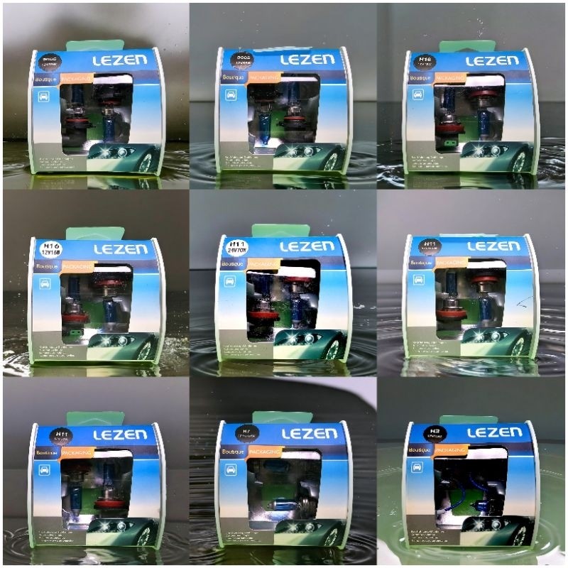 Vip3 * หลอดไฟฮาโลเจนซีนอน - LEZEN Glass Blue 5000K - H3 H7 H11 H16 HB3 HB4 - ราคาชุด