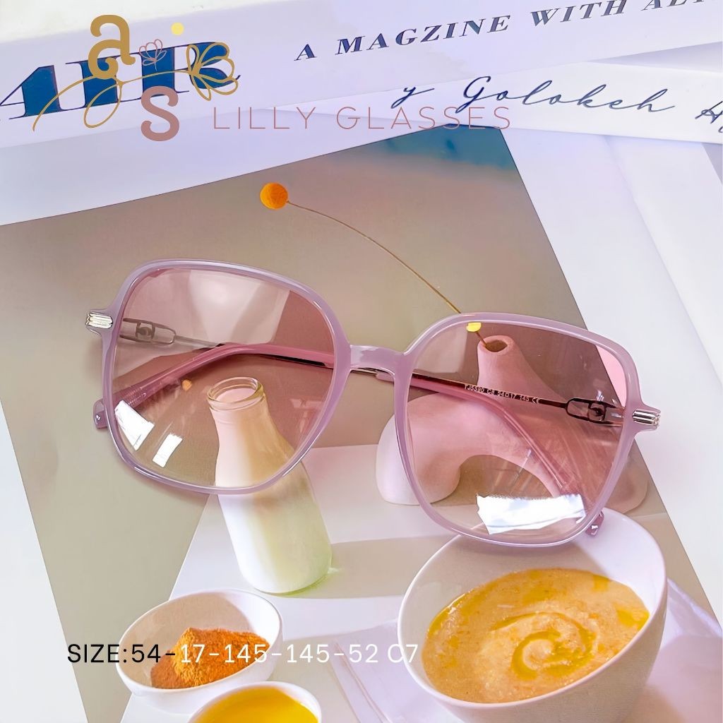 แว่นเคลือบสีกันแดด สายตายาวเลนส์โปรเกรสซีฟ รุ่น Lilly ''ลิลลี่'' YX5590 มองได้ 3 ระยะ ใกล้ กลาง ไกล *เลือกสีเลนส์ทักแชท*