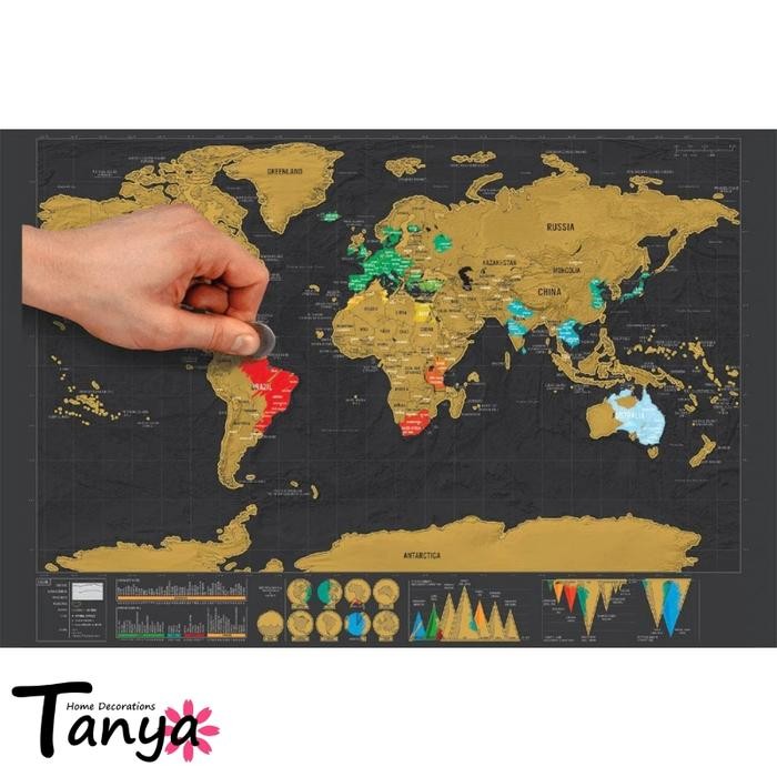 Scratch Premium World Map Artistic World Map Poster - Geographical