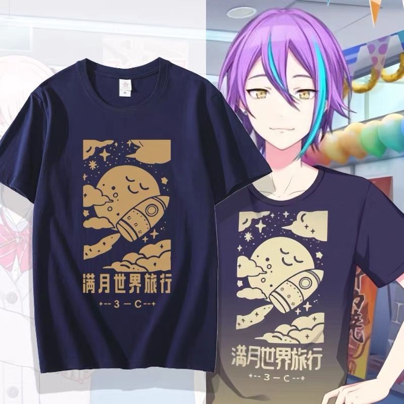 Project Sekai Kamishiro Rui เสื้อยืดสไตล์เดียวกันคอสเพลย์ Clothe แขนสั้นหลวมฤดูร้อน Tops