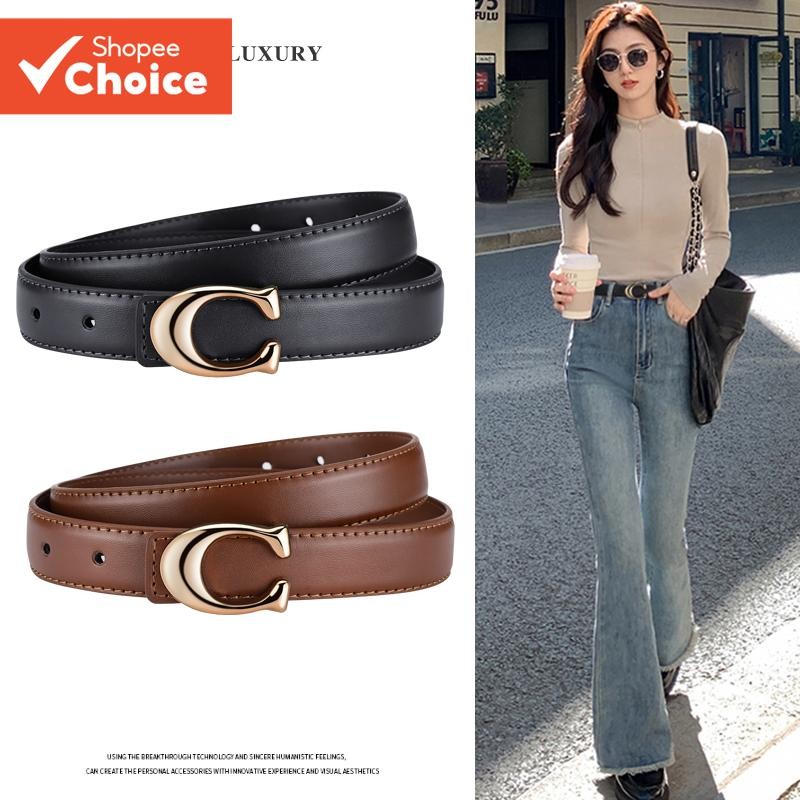 Womens Elegant Slim Minimalist Alloy Buckle Belt อินเทรนด์ Chic อเนกประสงค์สําหรับชุดเดรสกางเกงยีนส์สวมใส่ทุกวัน