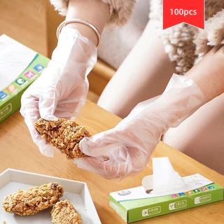 Crystal ถุงมือ TPE แบบใช้แล้วทิ้ง/ กันน้ำและกันน้ำมัน ล้างจาน จัดเลี้ยง ถุงมือยางหนา ทนทาน