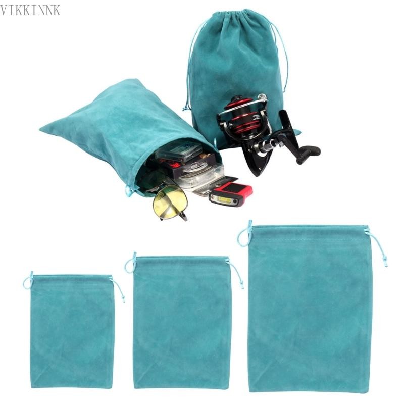 VIKK Portable Fishing Reel Protect Fishing Tackle Gear Accessory Bag with Drawstring
