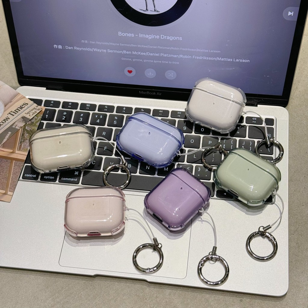 เคสหูฟัง for เคส airpods 4/airpods Pro case/เคสหูฟัง airpods3/airpods 2 1 TPU ฝาครอบ คลิปล็อค ป้องกันหาย พร้อมที่คล้อง