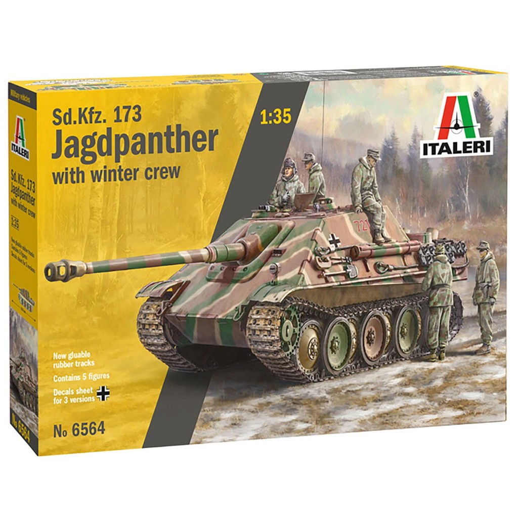 Platz Italeri 1/35 WW2 Germany Sd.Kfz.173 Jagdpanther Winter Equipment Tank Crew 5 Figures Included 