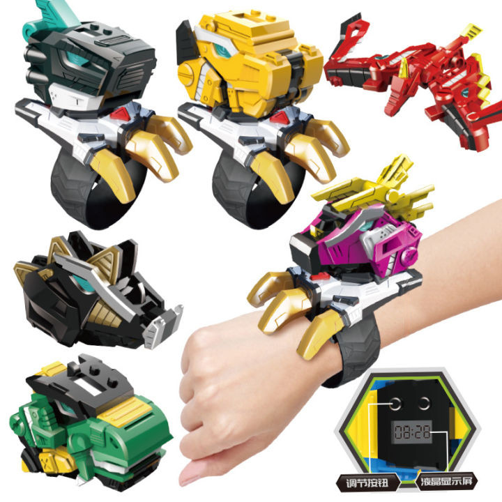 Mini Agent Team Super Dinosaur Transforming Toy Miniforce Mini Agent X นาฬิกา Mecha หุ่นยนต์ไดโนเสาร์นาฬิกาของเล่น Volt Max Lucy Sammy Transformer KidsToy ของเล่นเด็กผู้ชาย