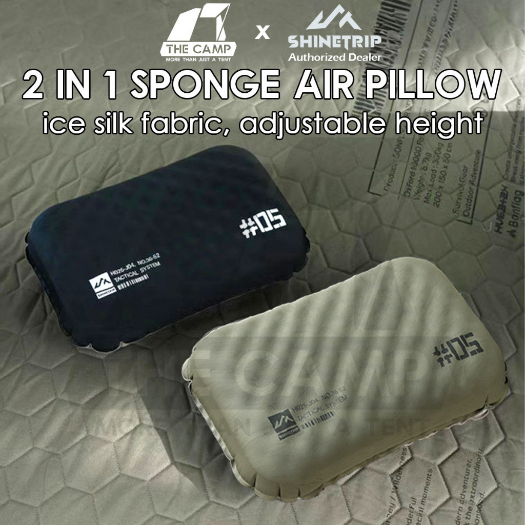 Shinetrip ฟองน้ําหมอนลม 2 in 1 Inflatable Soft ยุทธวิธีกลางแจ้ง Camping เงียบ Soundless พอง Travel Bed Bantal