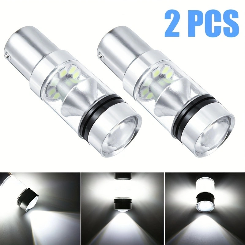 2 ชิ้น 100 วัตต์ 1156 Ba15s 3882 P21w 1000LM CREE XBD LED สีขาวหยุดไฟย้อนกลับ