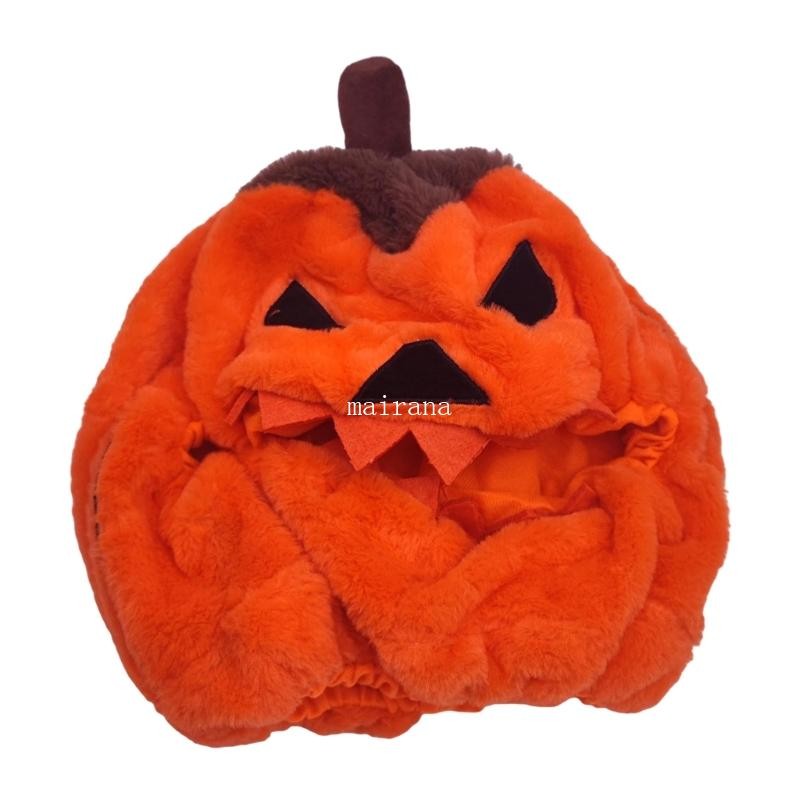 MT Halloween Pumpkins Helmets Cover Portable Plush Helmets Skin for Motorcyclists