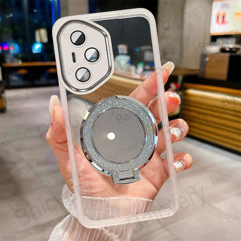 สําหรับ Huawei Honor 400 Pro / Honor 400 / Honor 400 Lite ปลอกเลนส์กล้องปกป้องหรูหราที่วางกระจกเคสโทรศัพท์แม่เหล็ก - รูปที่ 7