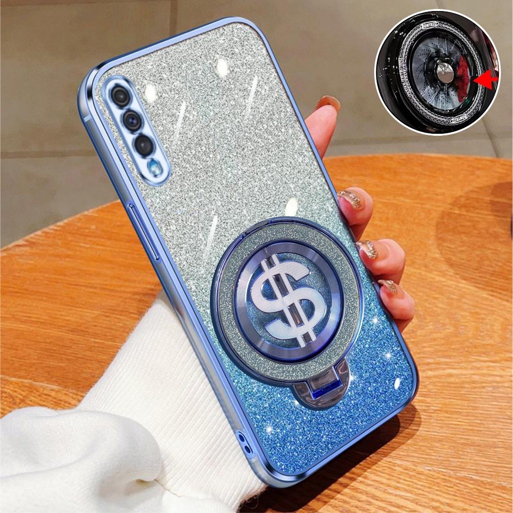 HP Samsung A50 A50s A30s Soft Case Glitter Ring Dollar Wireless Premium