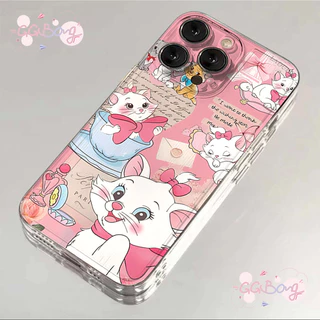 เคสกันกระแทกลายแมวสีชมพูหวานๆ ผูกโบว์รูปหัวใจ เคสไอโฟน 16 เคส 16 14 15 13 11 12 Pro Max XS X XR Max 16 14 15 7 8 Plus SE