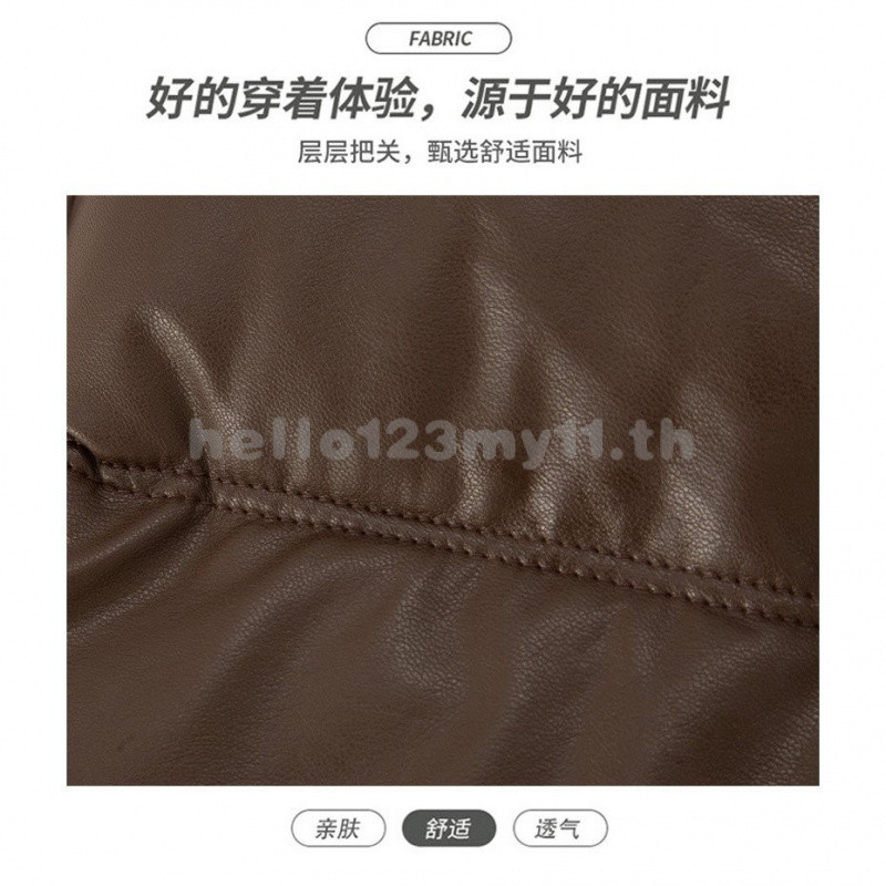 เสื้อแจ็คเก็ตบุใยฝ้ายผู้หญิงแบบสั้นหนัง PU เสื้อโค้ทฤดูหนาวเสื้อบุใยฝ้ายสำหรับคนตัวเล็กเสื้อบุใยฝ้ายผู้หญิง lutg - รูปที่ 7