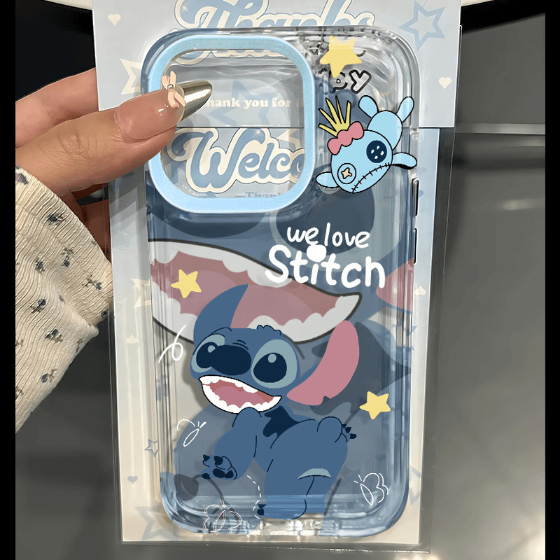 TheOne🔥เคส เข้ากันได้สำหรับ IPhone 17 11 15 16 13 12 14 Pro Max X XS Max XR 16 14 15 Plus 2020 เคสใส แฮปปี้สติทช์ น่ารัก