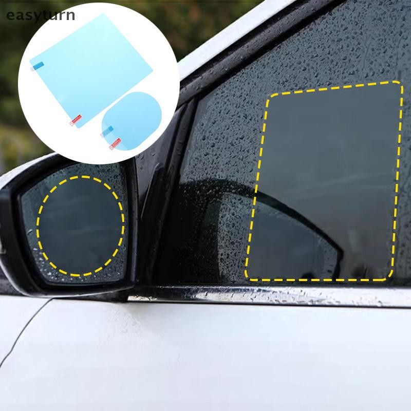 Easyturn 4 ชิ้น Anti Fog Glare กันฝนกันน้ํากระจกฟิล์ม Clear Nano Coatin รถด้านหลังป้องกันด้านข้าง Windows สติกเกอร์ TH