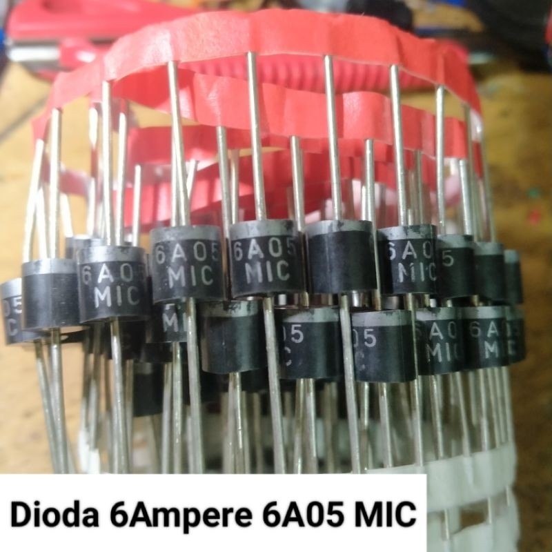 ไดโอด 6 Ampere Diode 6A05 MIC in6a05 6A10. ไดโอดเรียงกระแส 6A ต่อ1ชิ้น