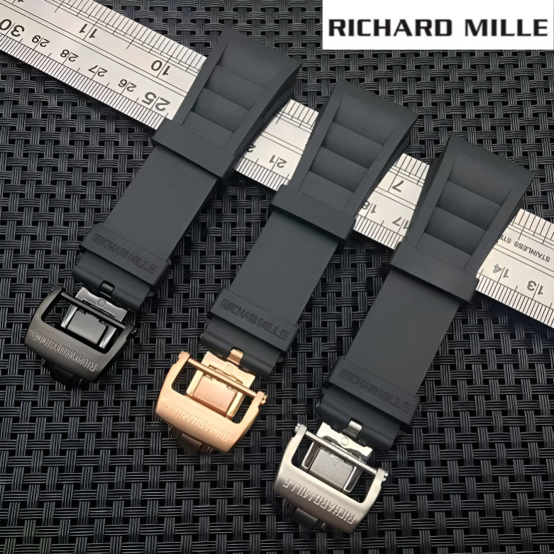 สายนาฬิกาซิลิโคนพรีเมียมสำหรับ Richard Mille RM 011/RM 053/RM 055 – สายยางนุ่มทนทานขนาด 25 มม.