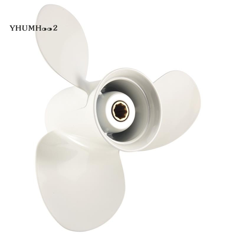 [yhumh002]Propeller 9 1/4X11 สําหรับเครื่องยนต์นอกเรือ 9.9 F9.9 15HP F15C F15 F20 อลูมิเนียม 8 ฟัน S
