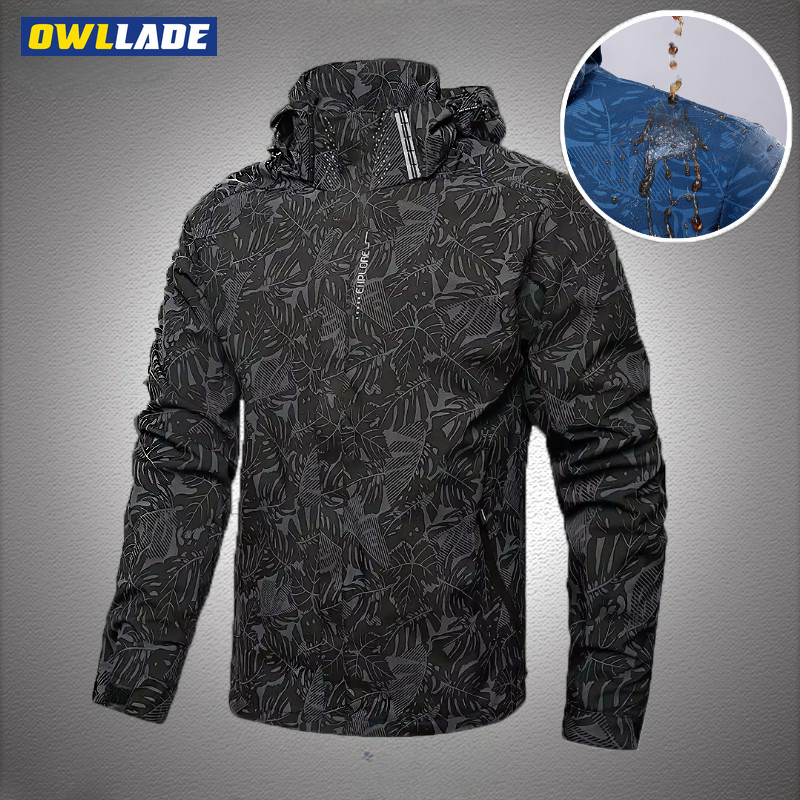 OWLLADE เสื้อแจ็คเก็ตขี่มอเตอร์ไซค์ Bomber Rider กันฝน Windbreaker สําหรับผู้ชาย สีดํา 6288 D04 2T