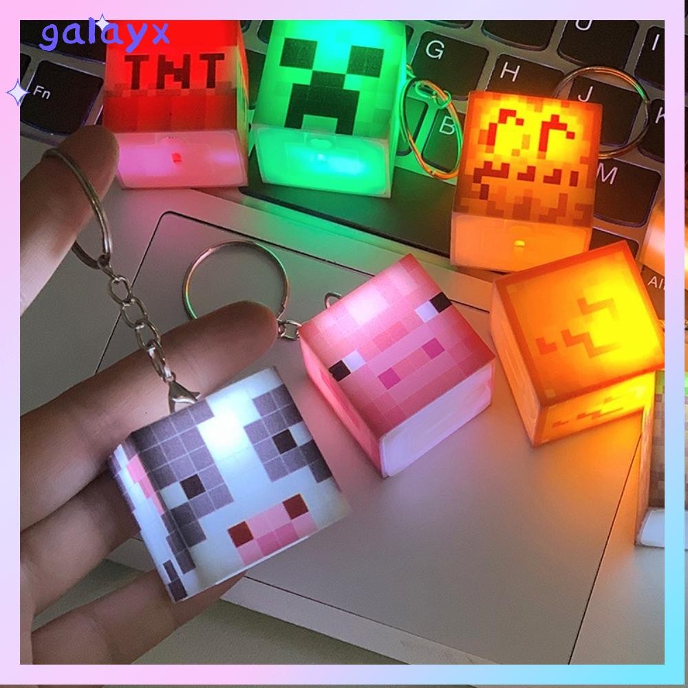GALAYX พวงกุญแจ LED, การ์ตูนมินิรูปรถกระเป๋าเป้สะพายหลังพวงกุญแจส่องสว่าง, Luminous เด็กออกแบบ Luminous Effect LED Light เกม Cube พวงกุญแจเด็กของขวัญ