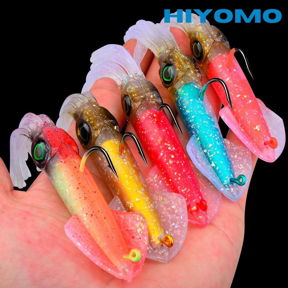 PROBEROS 1pcs Luminous UV Soft Squid Lure 35.5g 47.2g เหยื่อ Octopus ประดิษฐ์หัว Jig Hook น้ำเค็ม Ca
