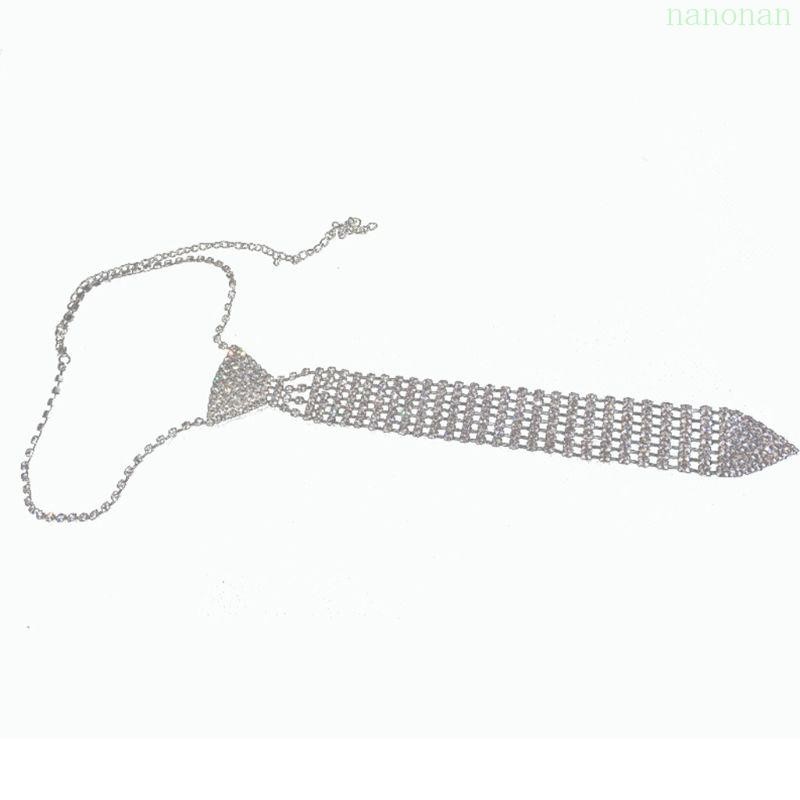 Nan ผู้หญิง Sparkly Rhinestones สร้อยคอ Tie Shining คริสตัล เจ้าสาว เพื่อนเจ้าสาวยูนิคก์ อุปกรณ์เสริม
