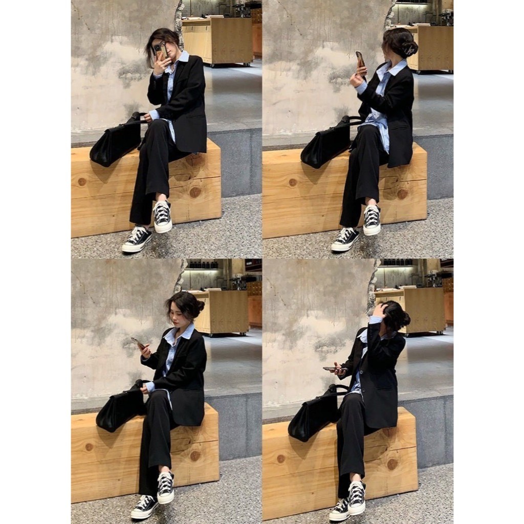 SUNBALEE   SUIT-10 เสื้อสูท สูทคลุมไหล่ ใส่ทำงาน Blazer สำหรับผู้หญิง แขนยาว มีซับใน สินค้าพร้อมส่ง