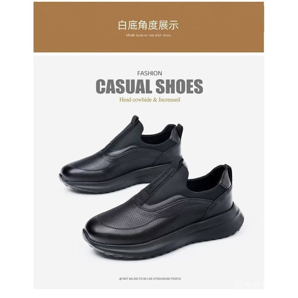 ไต้หวัน 39-45 รองเท้าผู้ชาย Four Seasons หนัง Ultra-Light Soft-Soled รองเท้าผ้าใบ Low-Top รอบ Toe น้