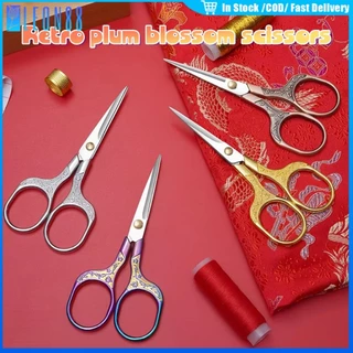 ของมาใหม่！ยาว12.5CM กรรไกรตัดผ้า สเตนเลส ตัดขน แต่งคิ้ว สไตล์วินเทจ สีทอง แบบคิ้ว