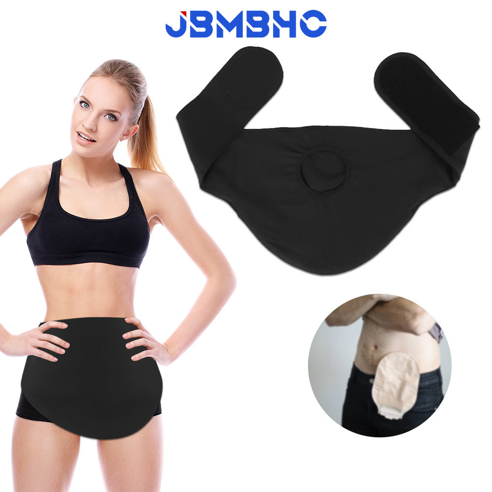 Ostomy หน้าท้องเอวกระเป๋า Stoma ยืดหยุ่น Ostomy หลุม Unisex ไส้เลื่อนหน้าท้อง Binder รั้ง Colosstomy เข็มขัด