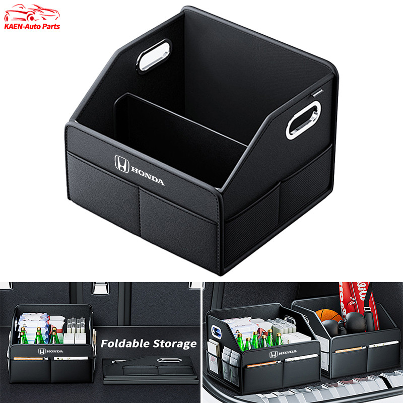 กล่องเก็บของในรถยนต์ สำหรับ Honda ท้ายรถ กล่องอเนกประสงค์ แบบพับ กล่องเก็บของกันน้ำในรถ Honda Civic 11th 10th gen fe fk fd Fit ge HRV Jazz gk City Hatchback Odyssey CRV BRV WRV Mugen
