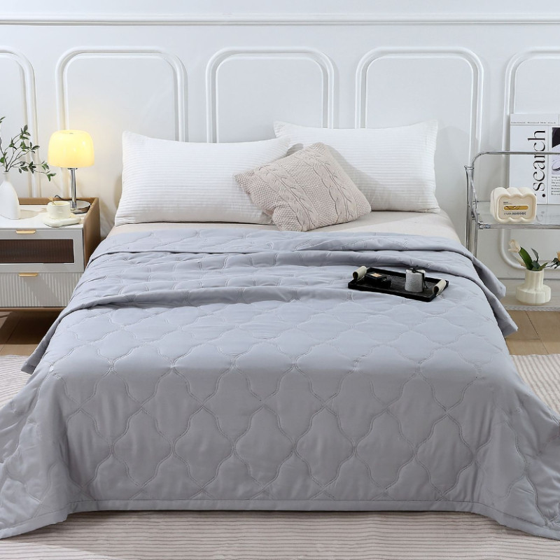 ผ้านวมไหมน้ําแข็ง สีทึบสองด้าน ห่มสบาย นุ่ม ลื่น เย็น 1.5x2m 2x2.3m ผ้านวมไหมน้ําแข็งคุณภาพดี