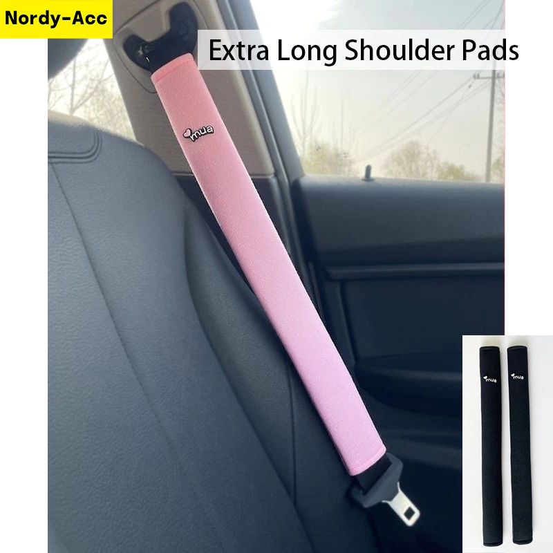ใหม่ Car Seat Belt Pad 50cm Universal Shoulder Protector Handmade Soft Cushion Long All Season Comfort Auto Accessories